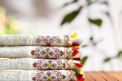 Fringed Turkish Towel with Unique Ethnic Design