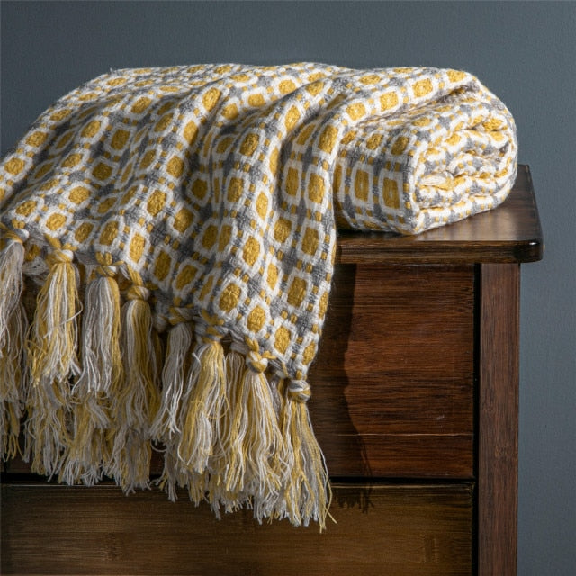 Soft Warm Embossed Knitted Blanket