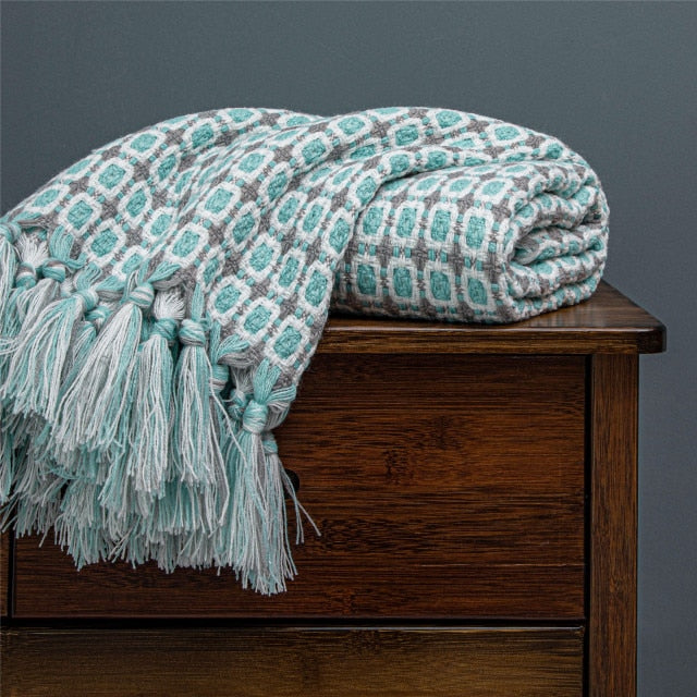 Soft Warm Embossed Knitted Blanket