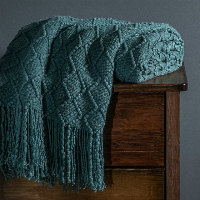 Soft Warm Embossed Knitted Blanket