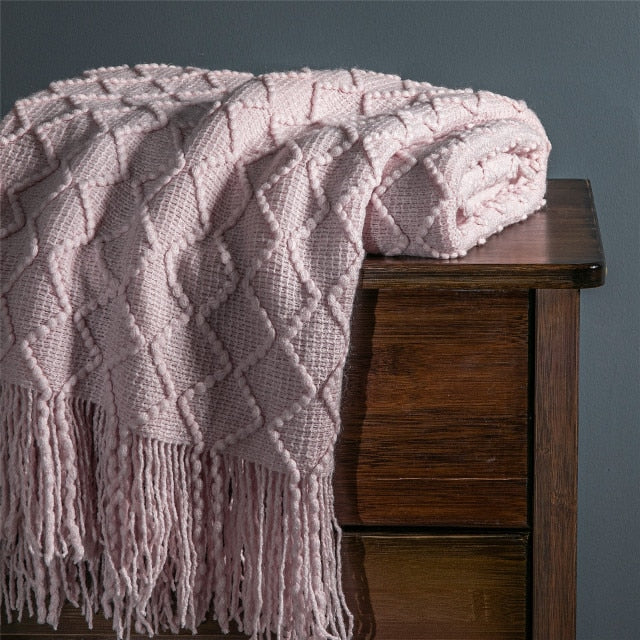 Soft Warm Embossed Knitted Blanket