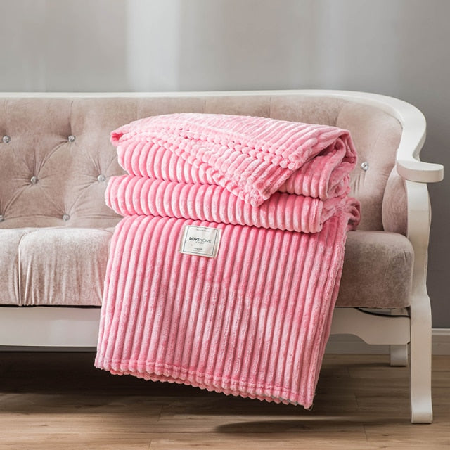 Flannel Blankets for Beds and Sofa | Soft Warm Coral Throw Blankets