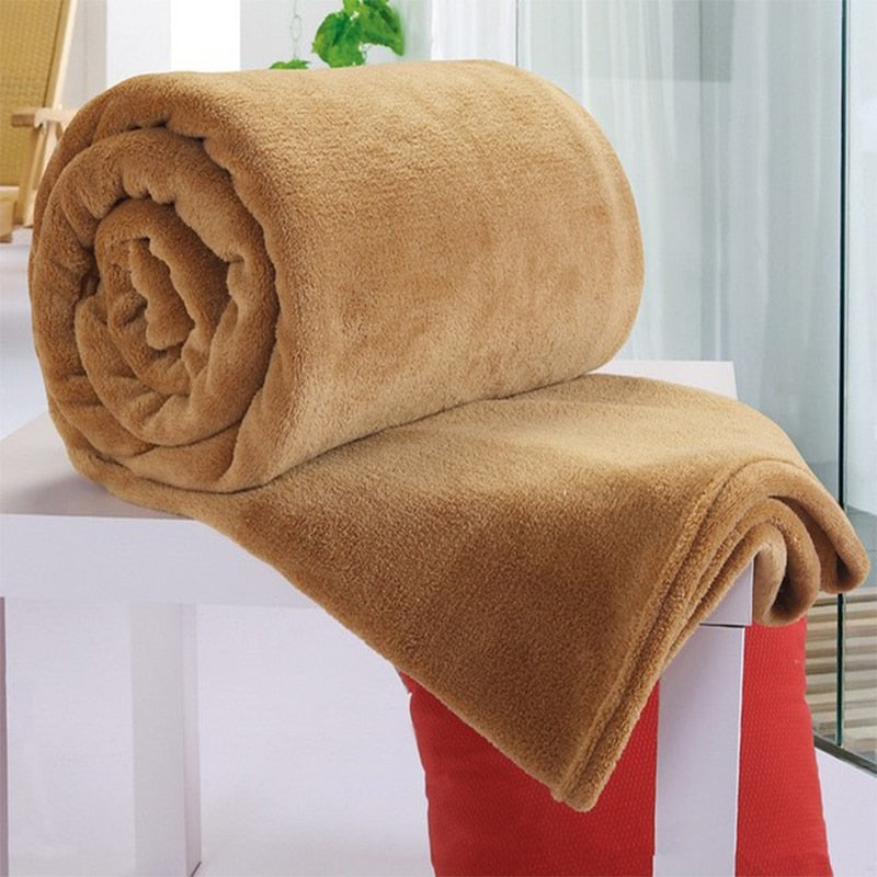 Soft Warm Coral Fleece Throw Blanket