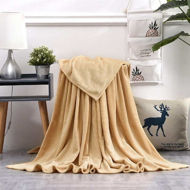 Soft Warm Coral Fleece Throw Blanket